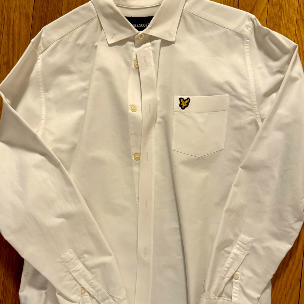Lyle & Scott White Button-Up, Medium Euc - image 1